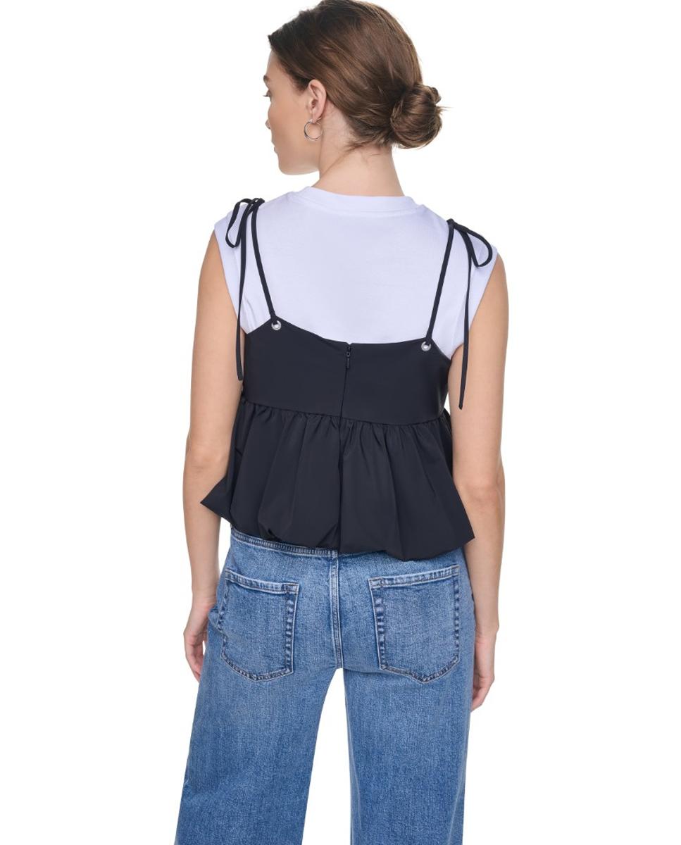 Top de tirantes de mujer con detalle de lazos en los hombros - Dkny Jeans - Negro Negro-4