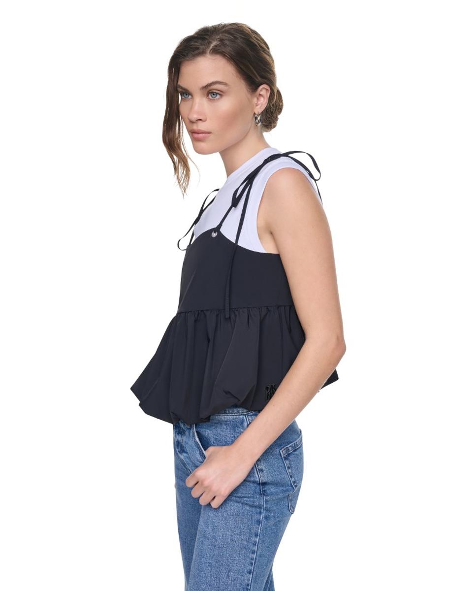Top de tirantes de mujer con detalle de lazos en los hombros - Dkny Jeans - Negro Negro-5