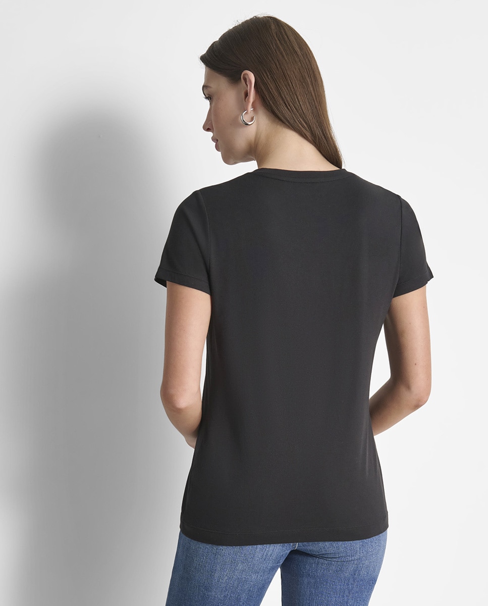 T-shirt de Decote Redondo e Logótipo Flocado à Frente Multicolor-2