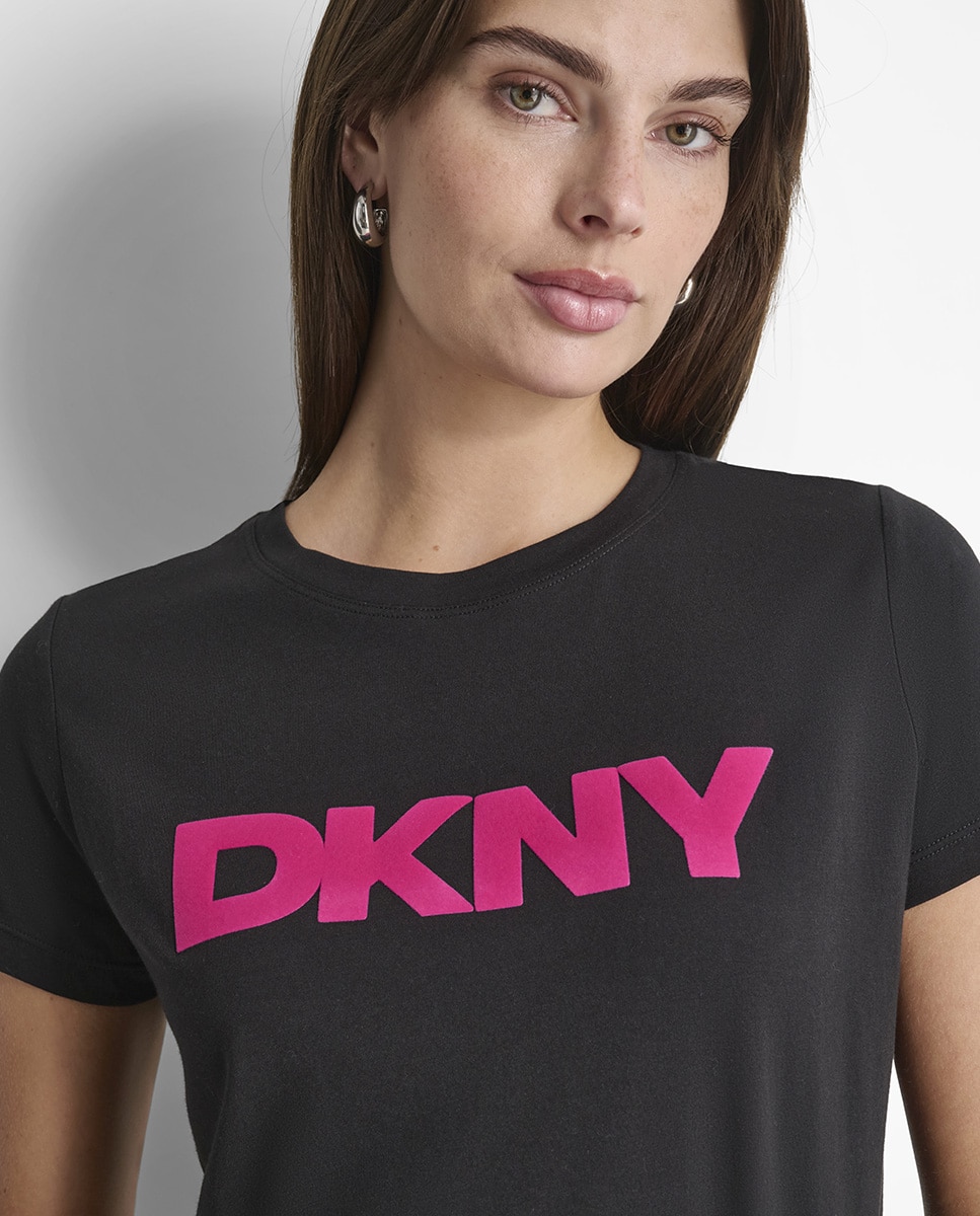 T-shirt de Decote Redondo e Logótipo Flocado à Frente Multicolor-4