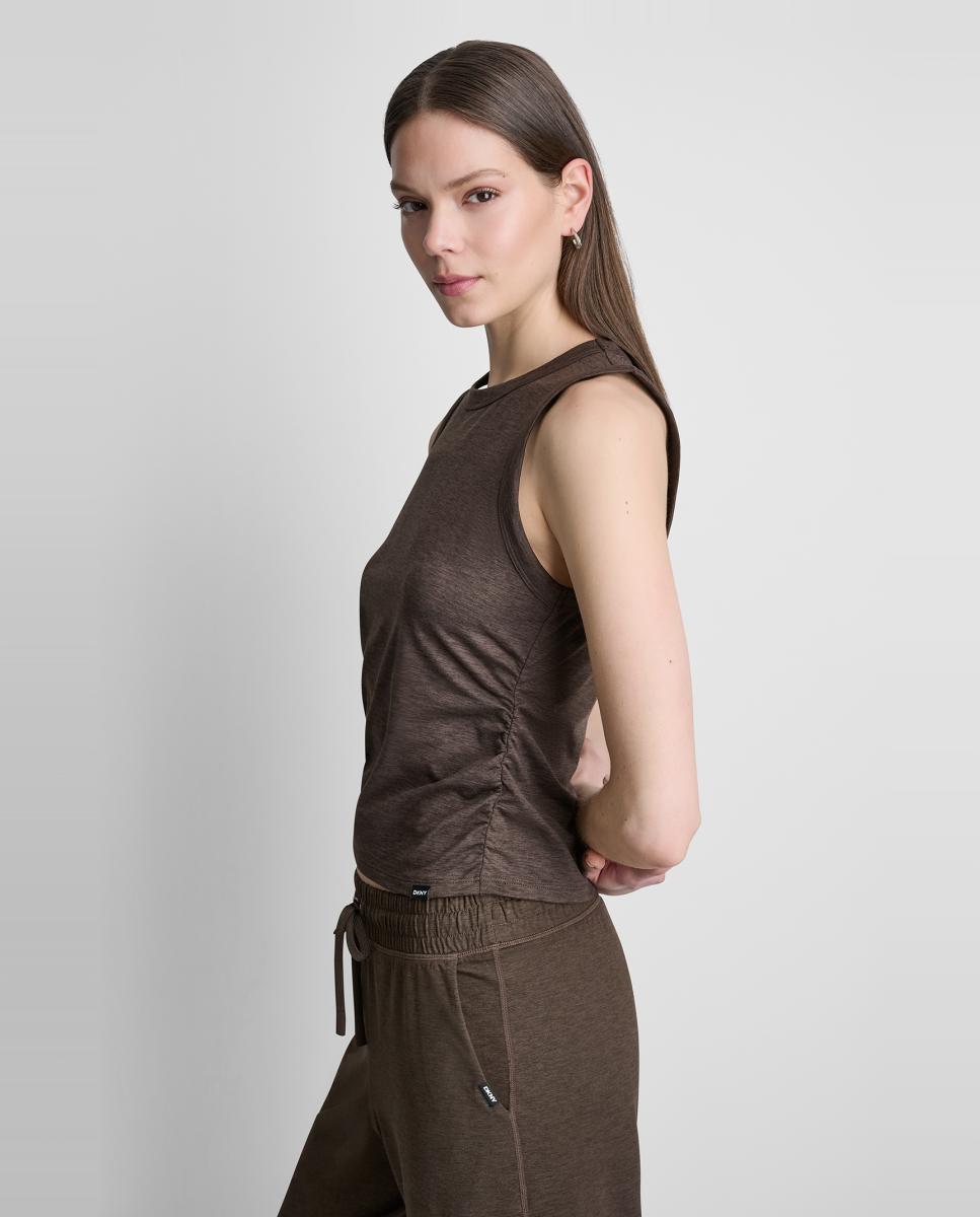 Tank top de mujer de cuello redondo - Dkny Jeans - Marrón oscuro Marrón oscuro-2