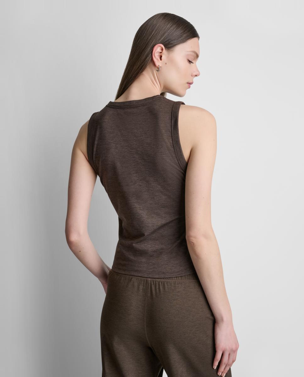 Tank top de mujer de cuello redondo - Dkny Jeans - Marrón oscuro Marrón oscuro-3