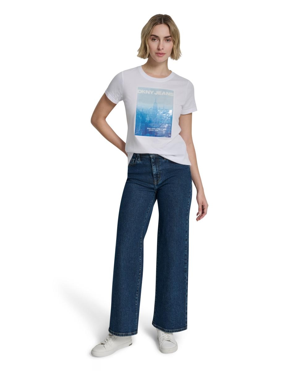 T-shirt com Detalhe de Fotografia Multicolor-5