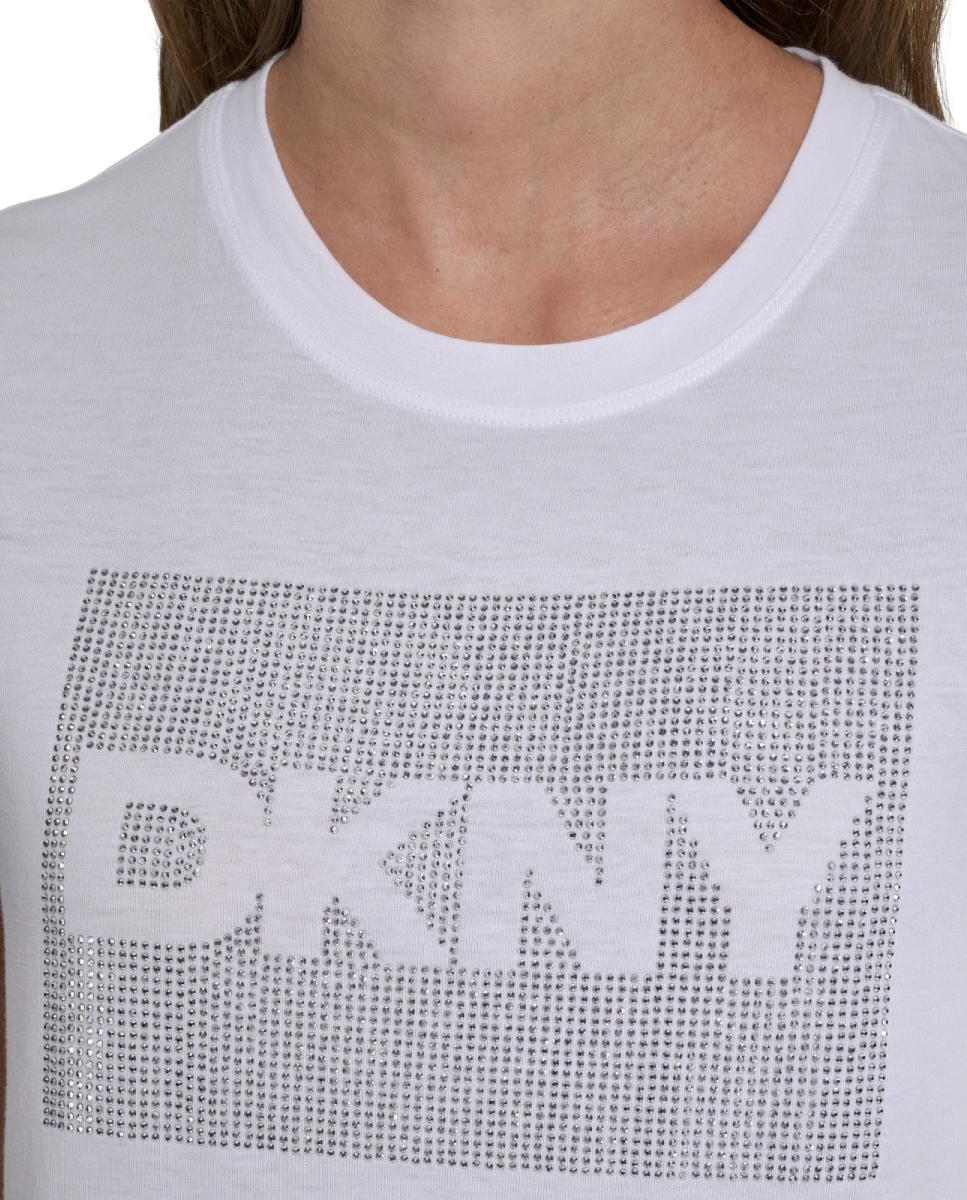T-shirt de mulher com manga curta e logótipo Branco-4