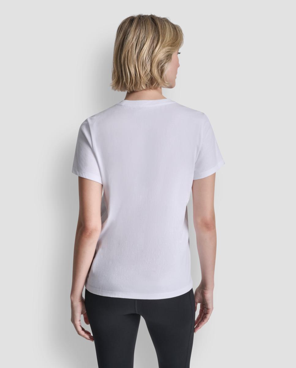 T-shirt de mulher com manga curta e logótipo Branco-2