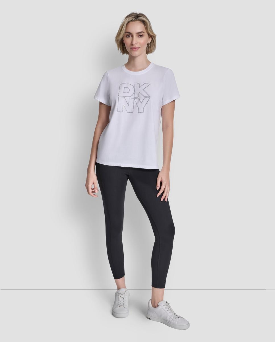 T-shirt de mulher com manga curta e logótipo Branco-5