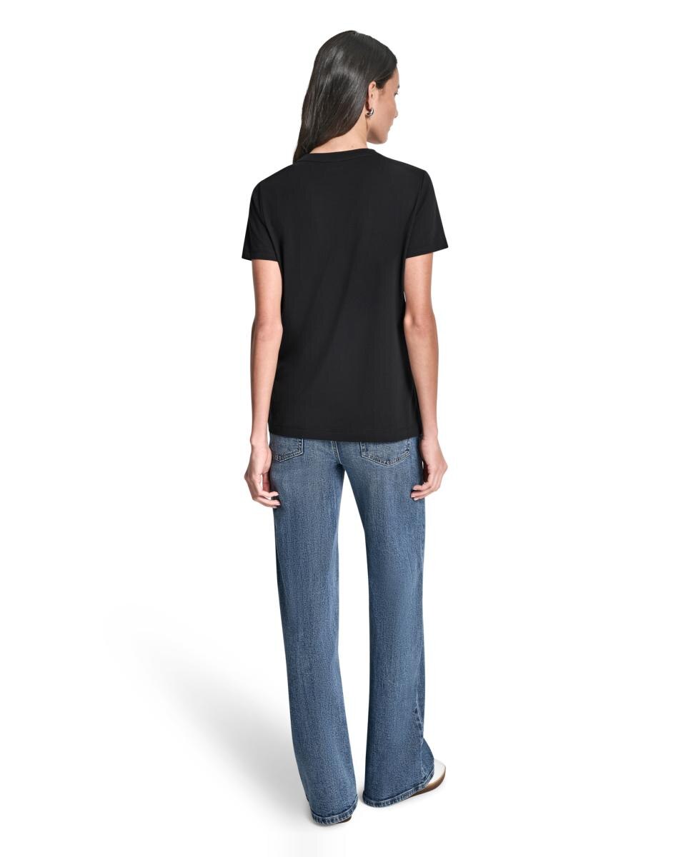 T-shirt de algodão com logótipo Preto-2