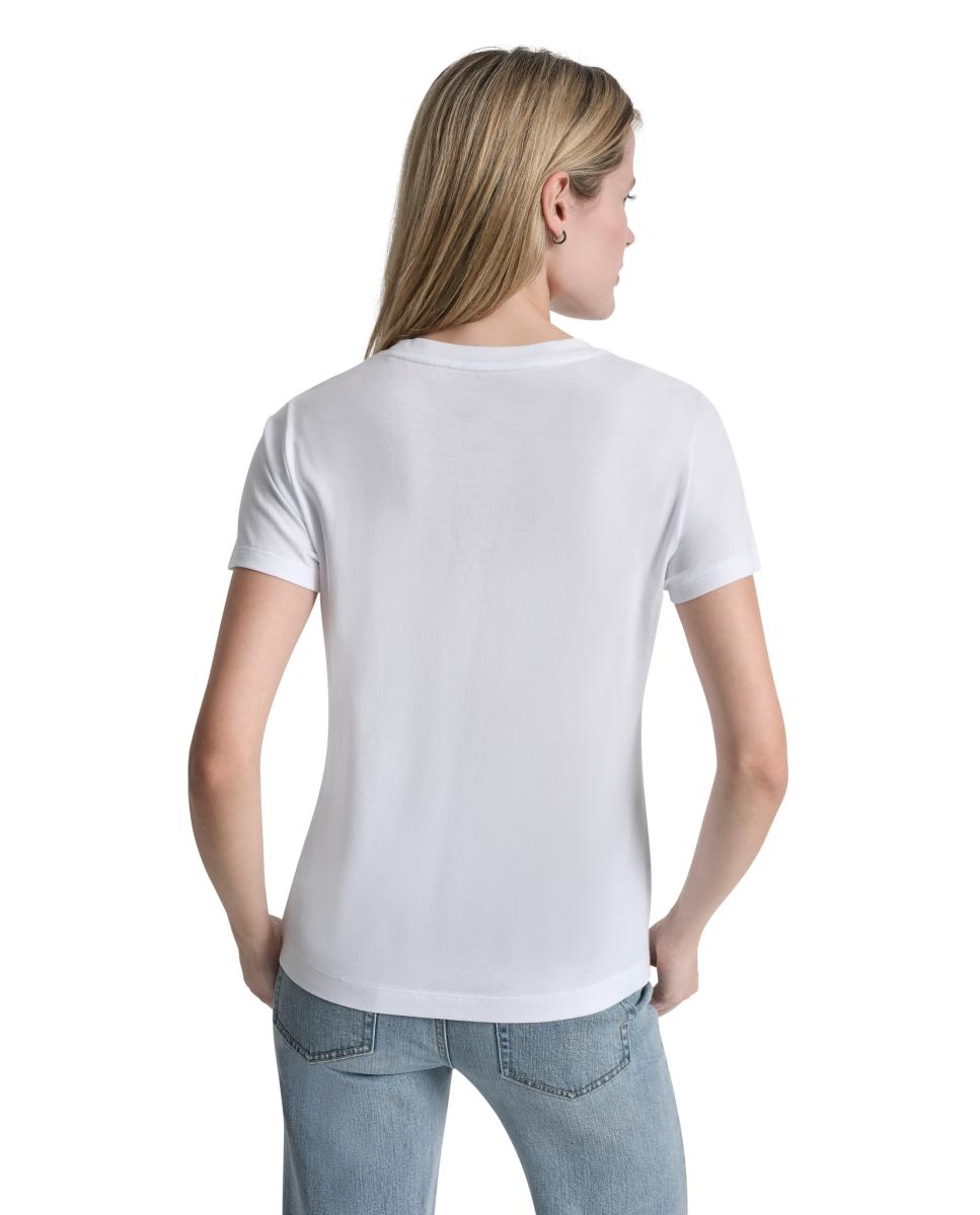 T-shirt de algodão com logótipo Branco-2