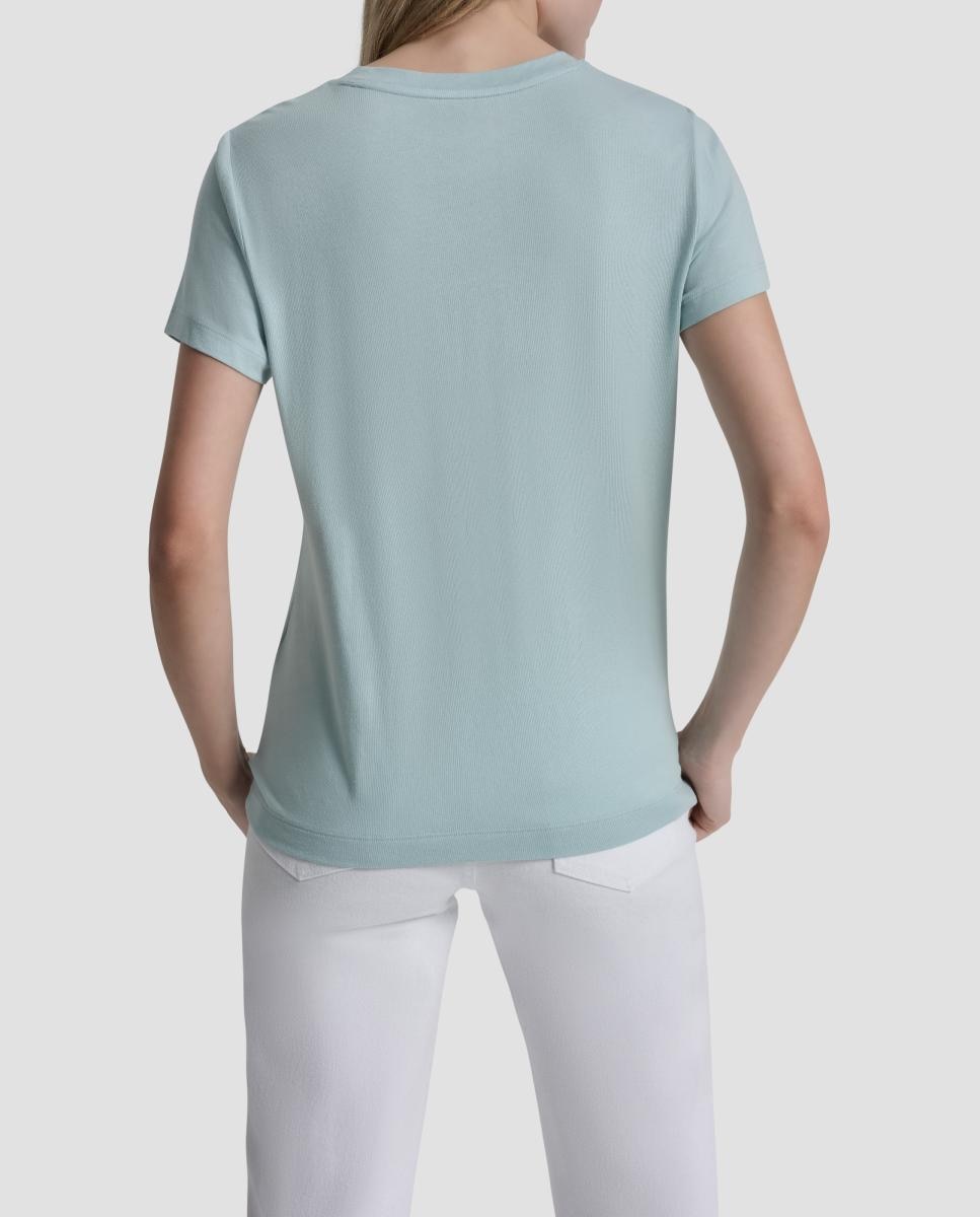 T-shirt de algodão com logótipo Azul-claro-2