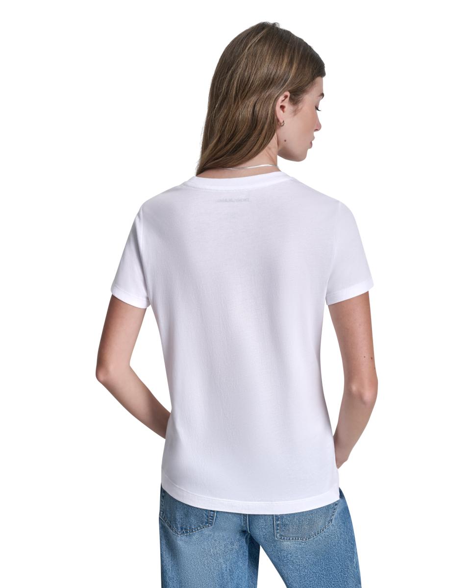 T-shirt de algodão com logótipo Branco-2