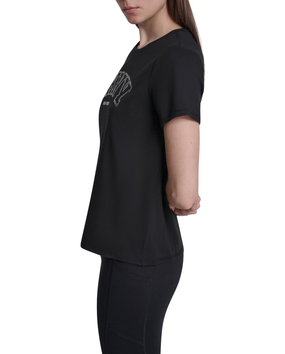 T-shirt de algodão com logótipo Preto-3
