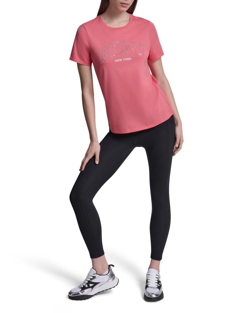 T-shirt de algodão com logótipo Coral-5