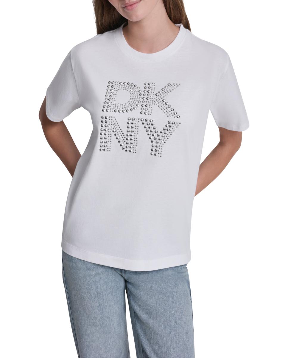 T-shirt de algodão com logótipo Branco-1