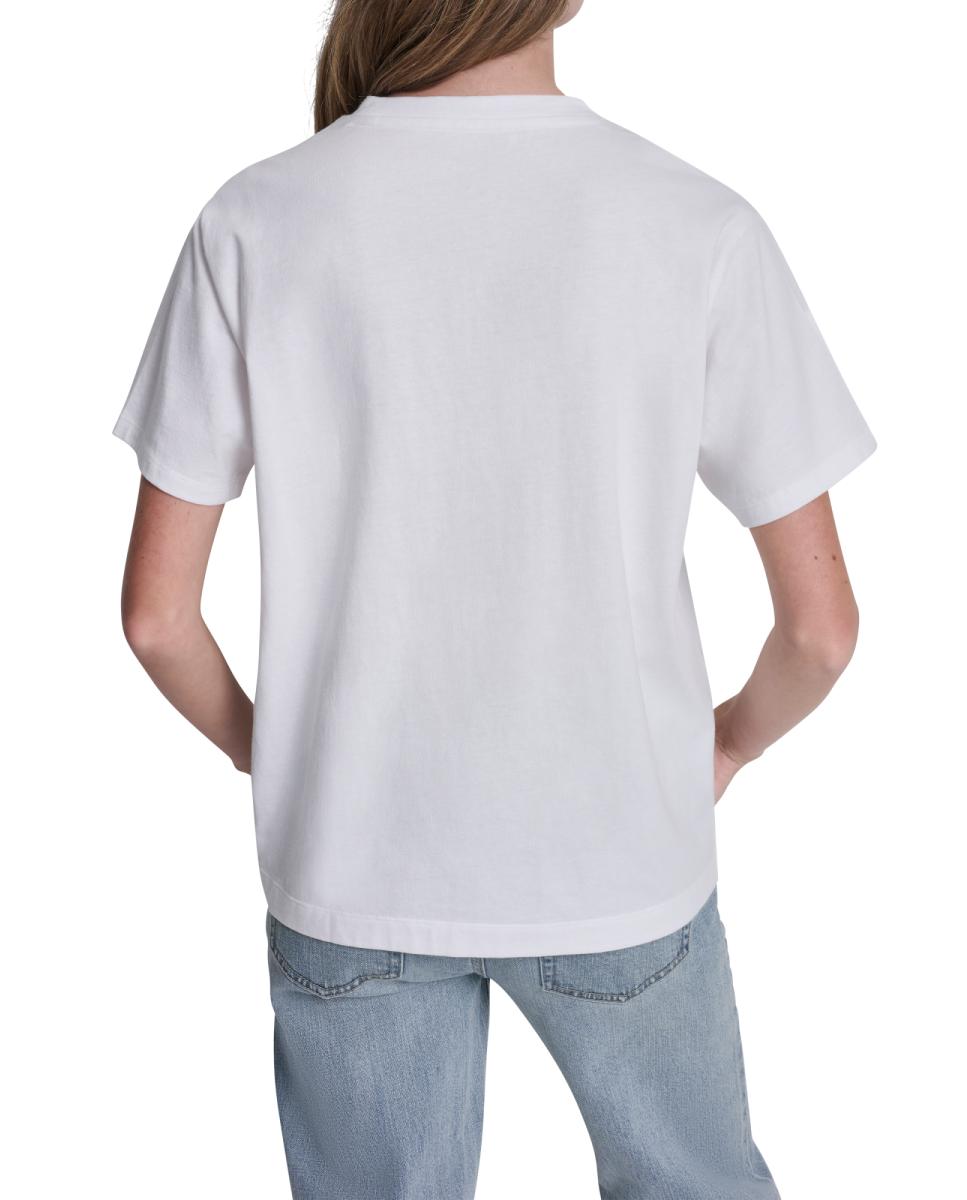 T-shirt de algodão com logótipo Branco-2