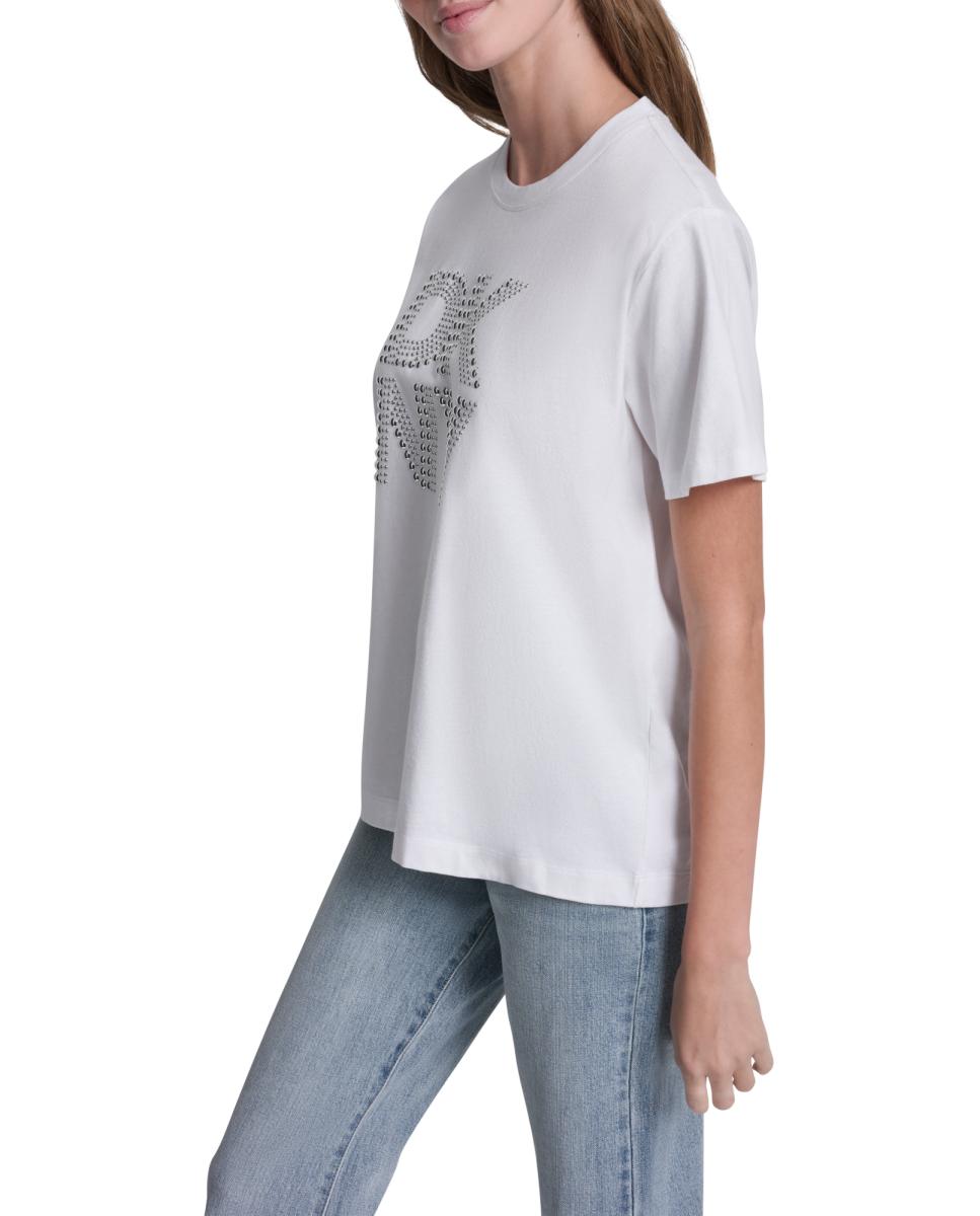 T-shirt de algodão com logótipo Branco-3