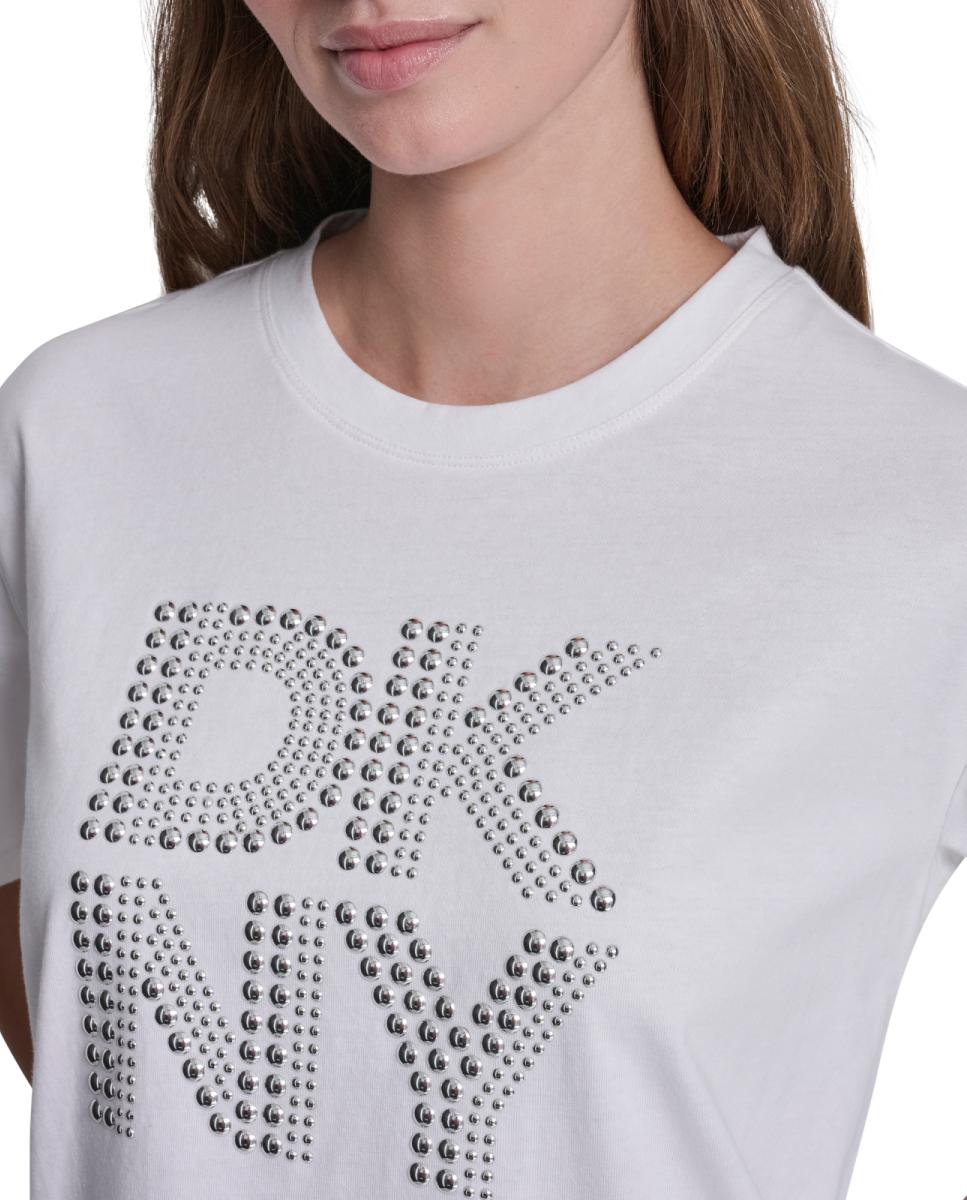 T-shirt de algodão com logótipo Branco-4