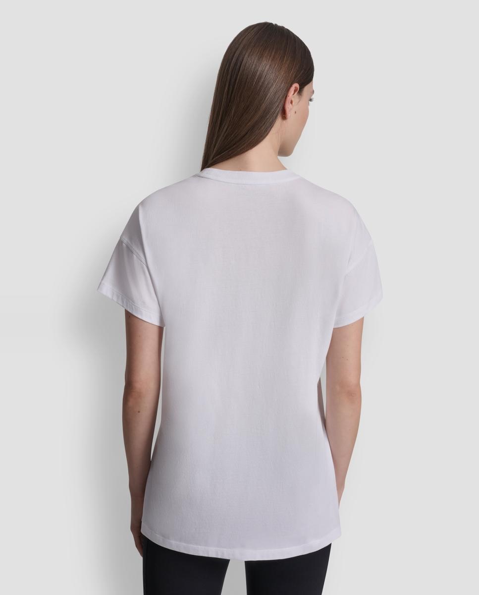 T-shirt de algodão com logótipo Branco-2