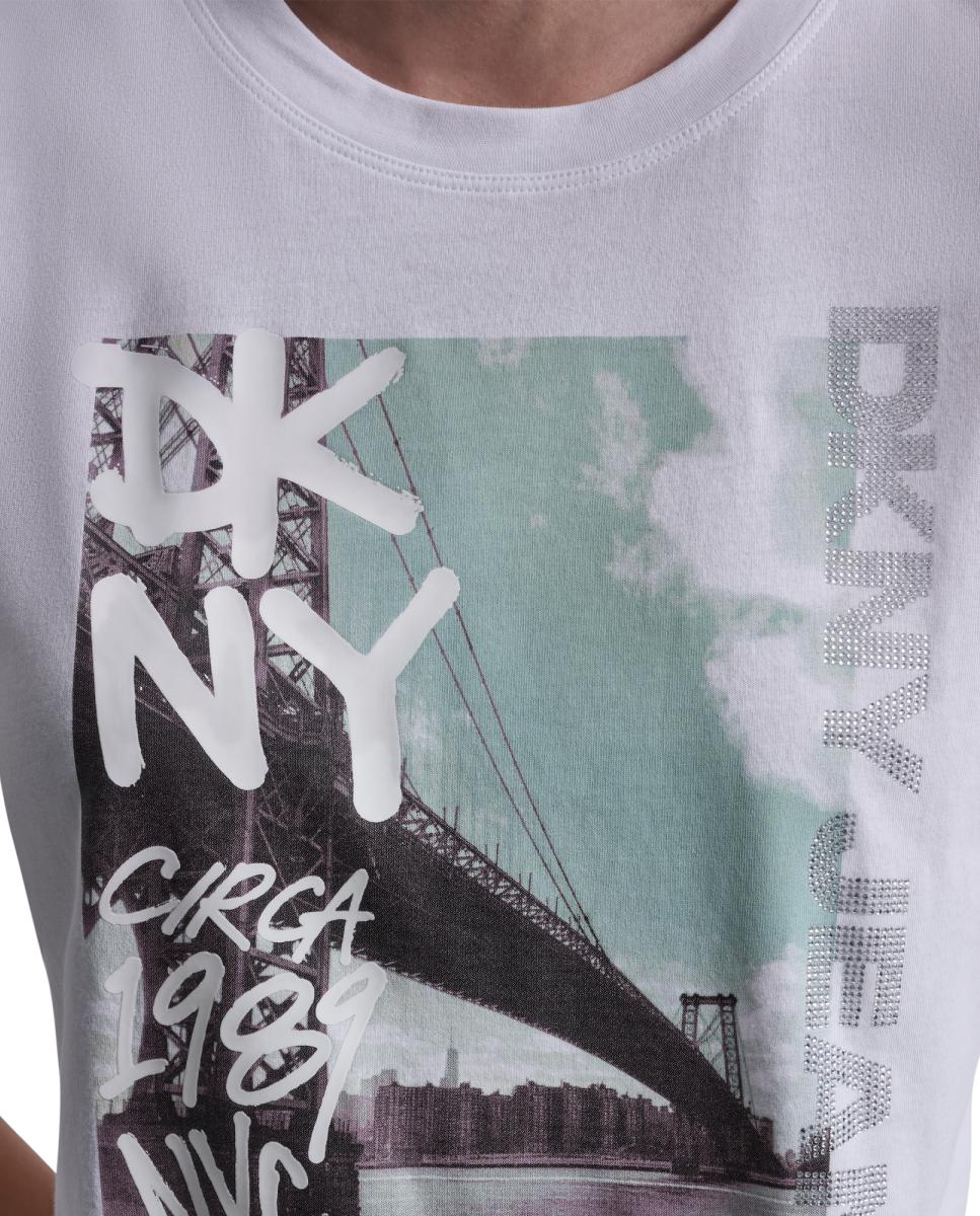 T-shirt com Estampado de Nova Iorque Multicolor-3