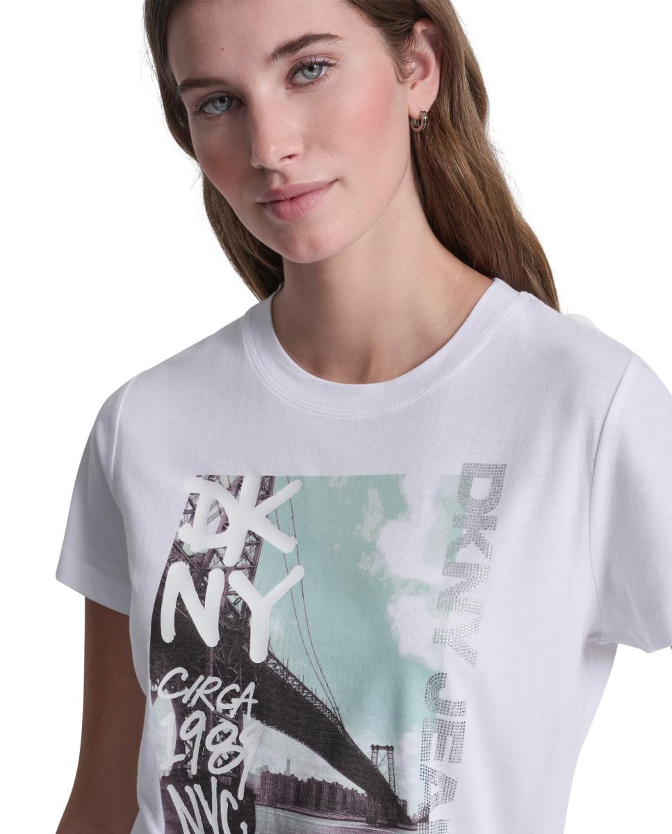 T-shirt com Estampado de Nova Iorque Multicolor-4