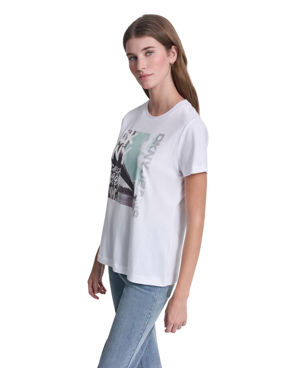 T-shirt com Estampado de Nova Iorque Multicolor-5