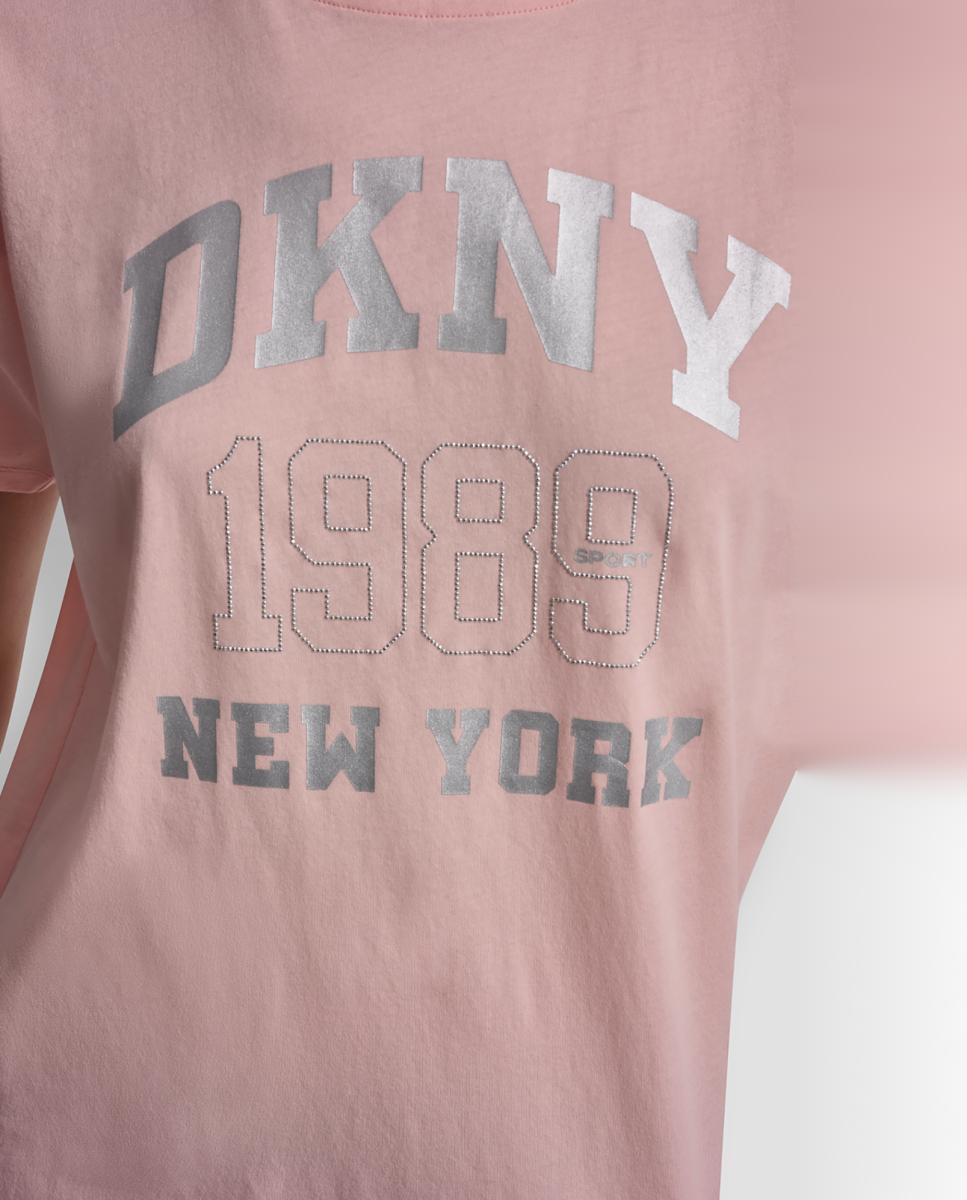 T-shirt de algodão com logótipo Rosa-claro-4