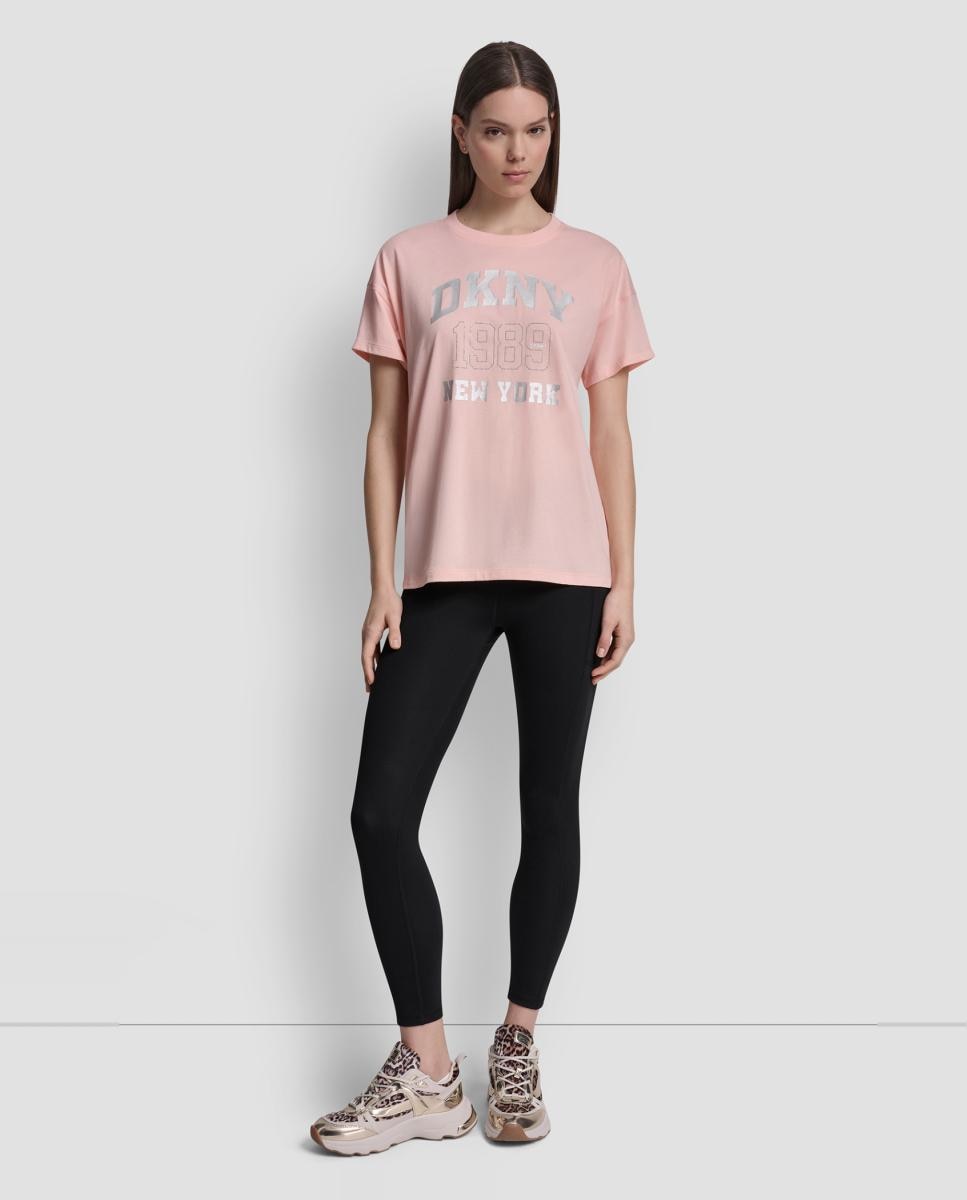 T-shirt de algodão com logótipo Rosa-claro-5