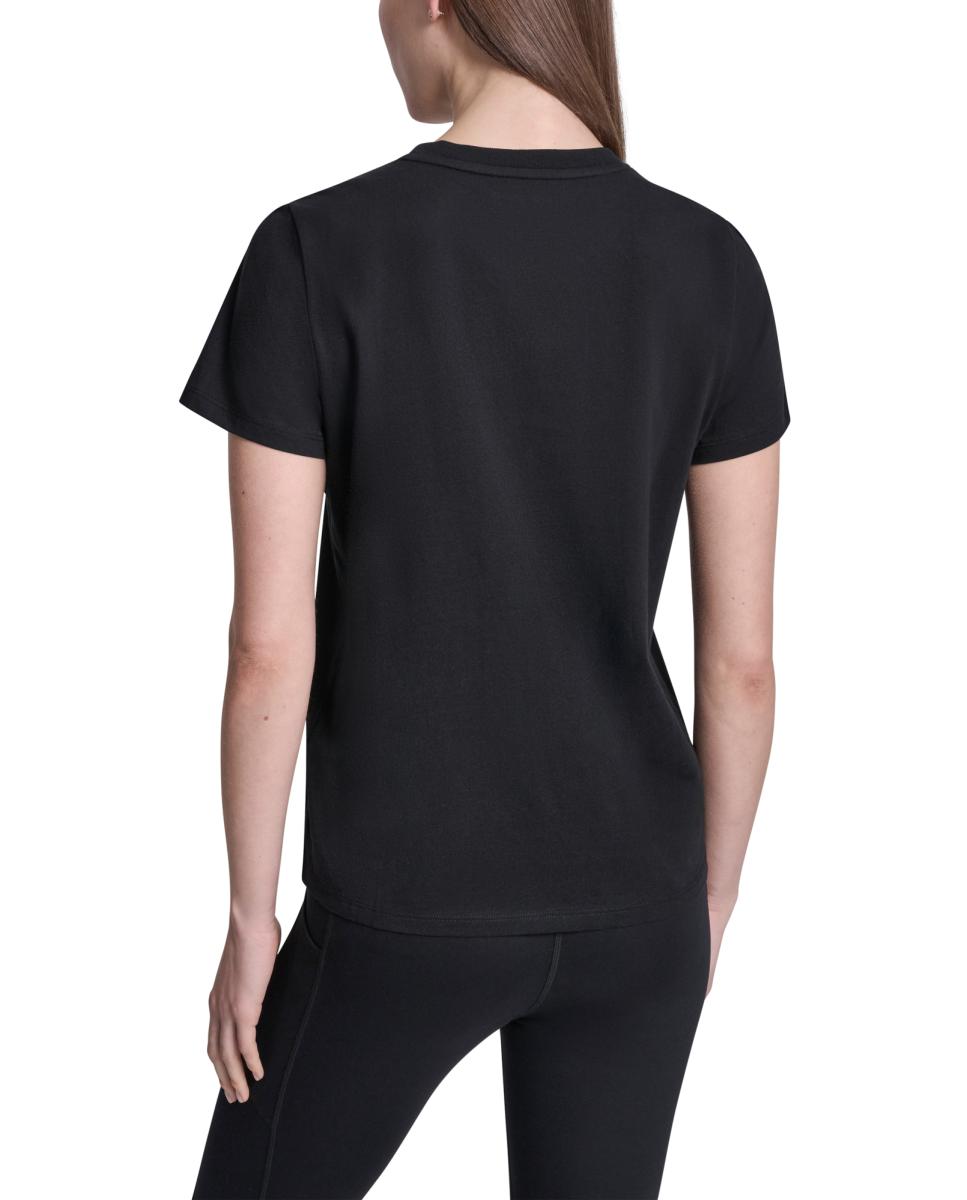 T-shirt de algodão com logo Preto-2