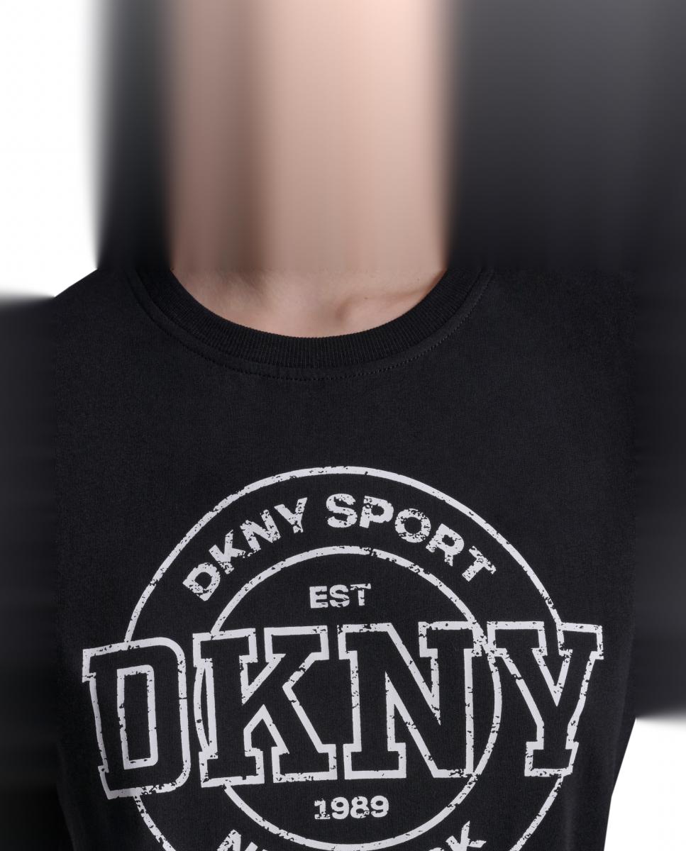 T-shirt de algodão com logo Preto-4