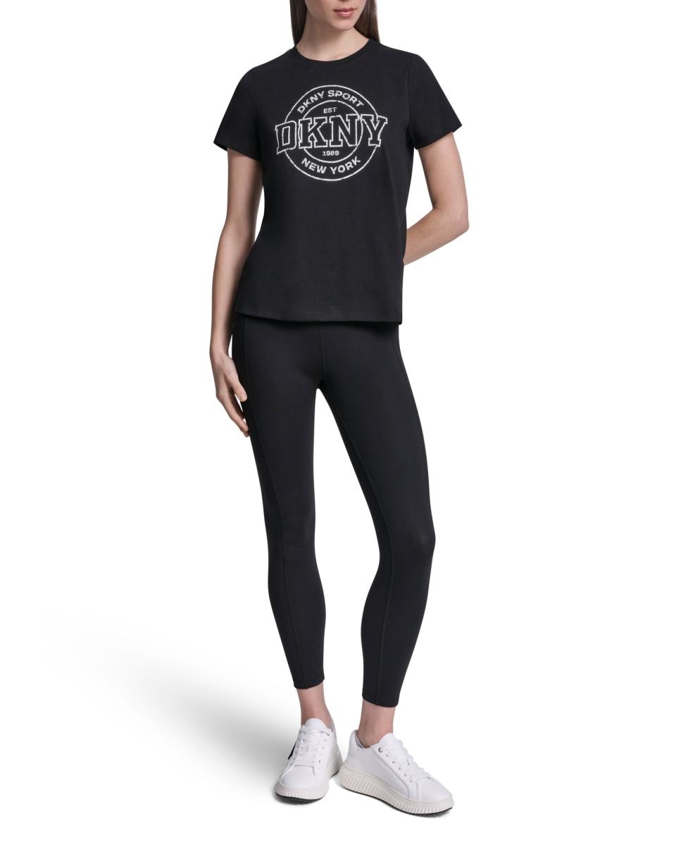 T-shirt de algodão com logo Preto-5