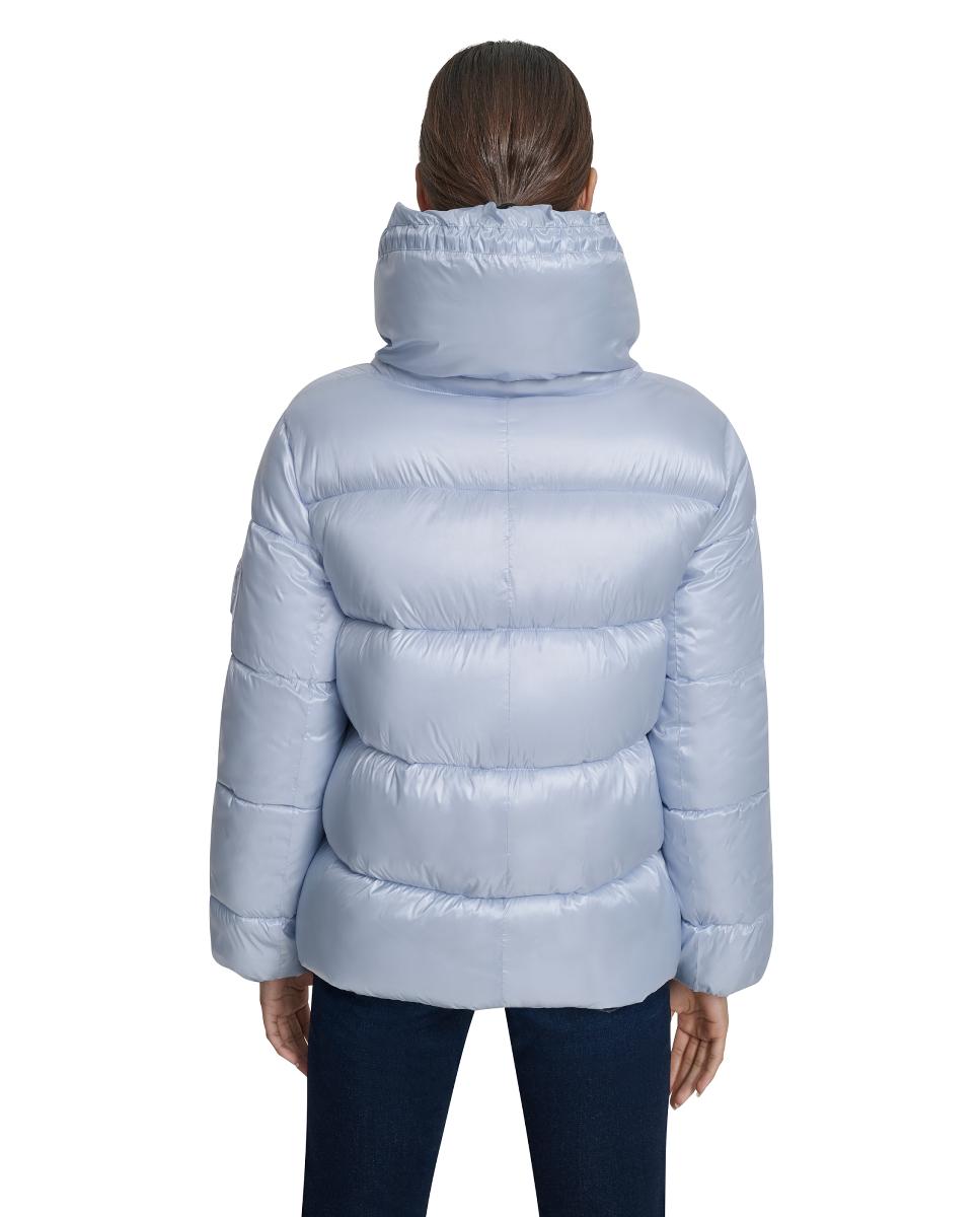 Sobretudo Tipo Blusão Acolchoado Azul-claro-6
