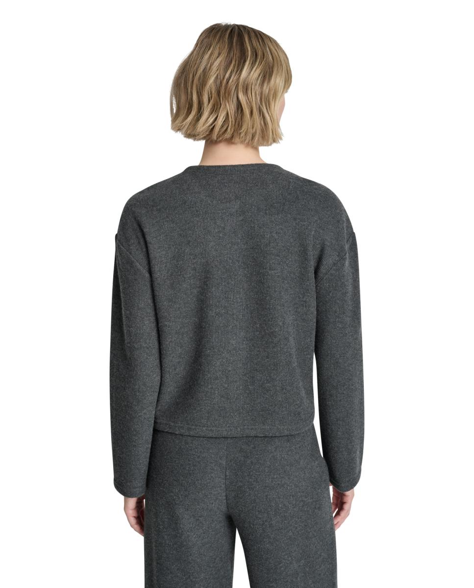 Camisola de Malha com Detalhe de Logótipo Cinzento-escuro-2