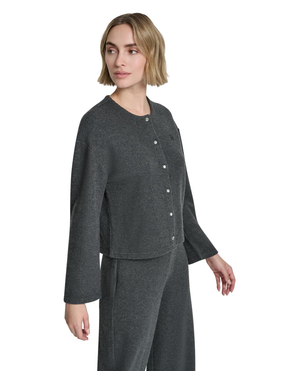 Camisola de Malha com Detalhe de Logótipo Cinzento-escuro-3