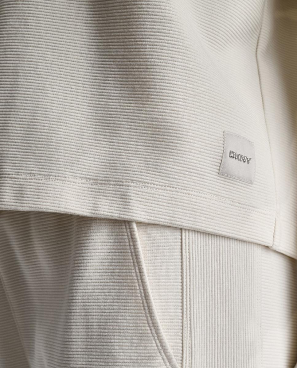 Jersey de mujer con detalle trenzado en el pecho - Dkny Jeans - Crema Crema-4