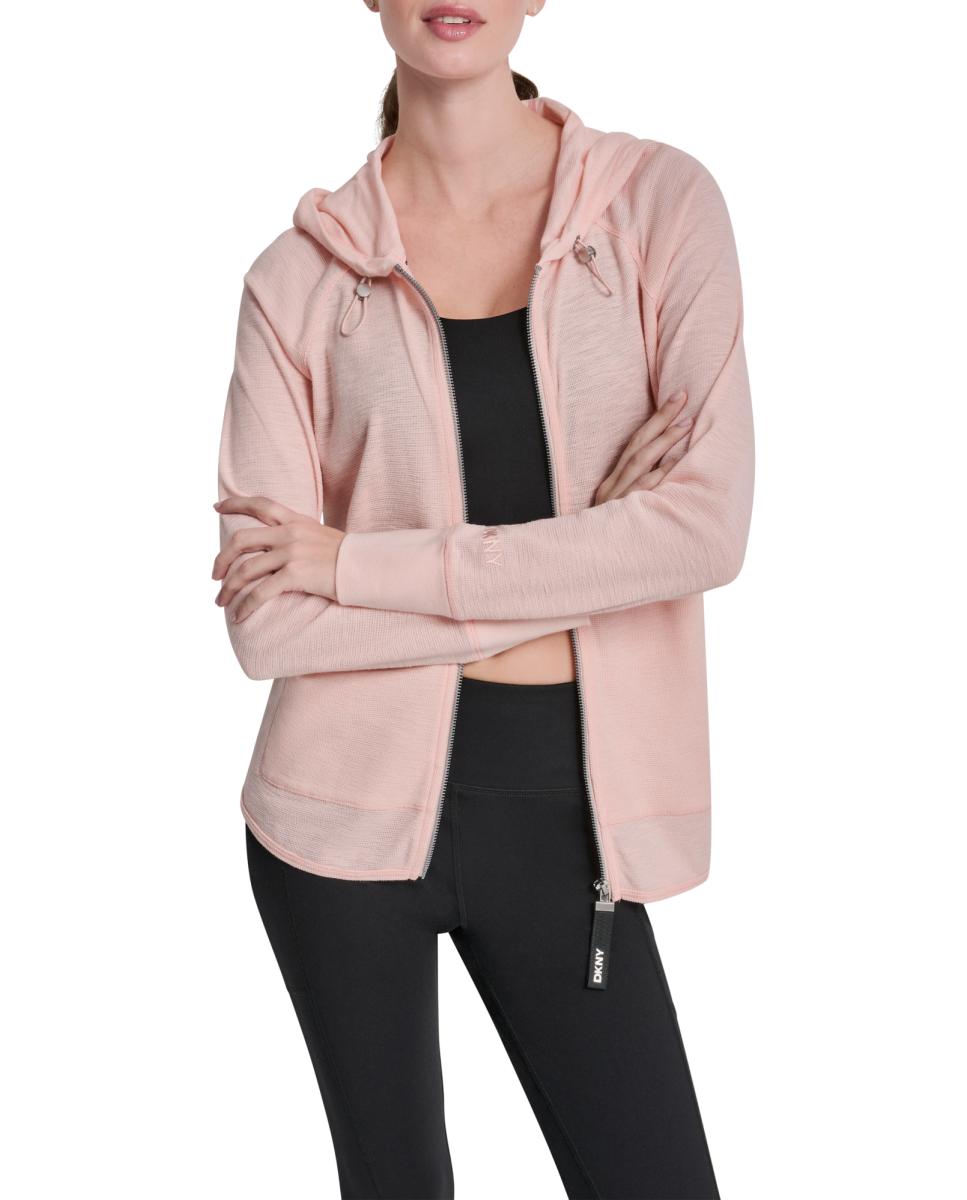 Sweatshirt Waffle de manga comprida Rosa-claro-4