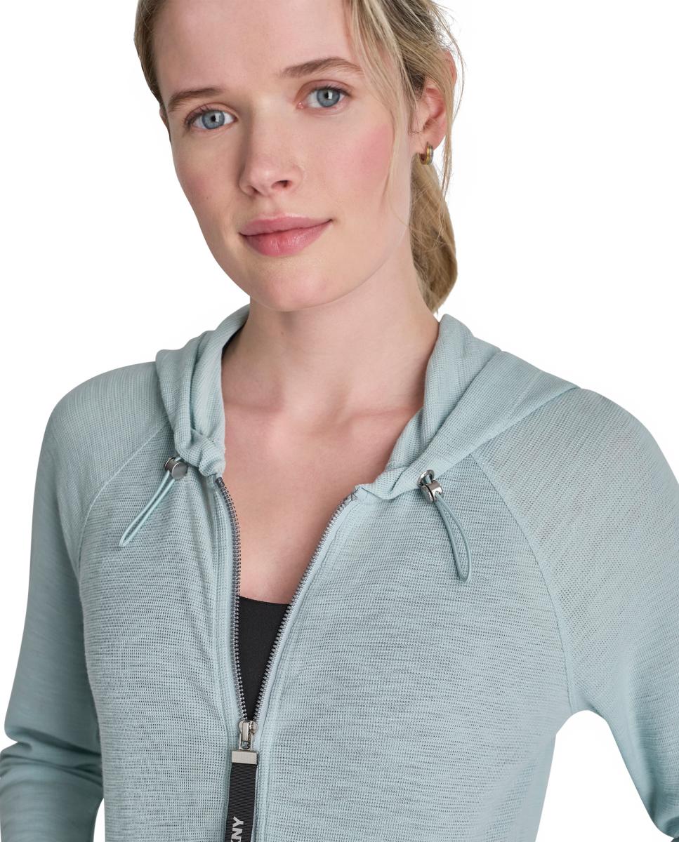 Sweatshirt Waffle de Manga Comprida Azul-claro-4