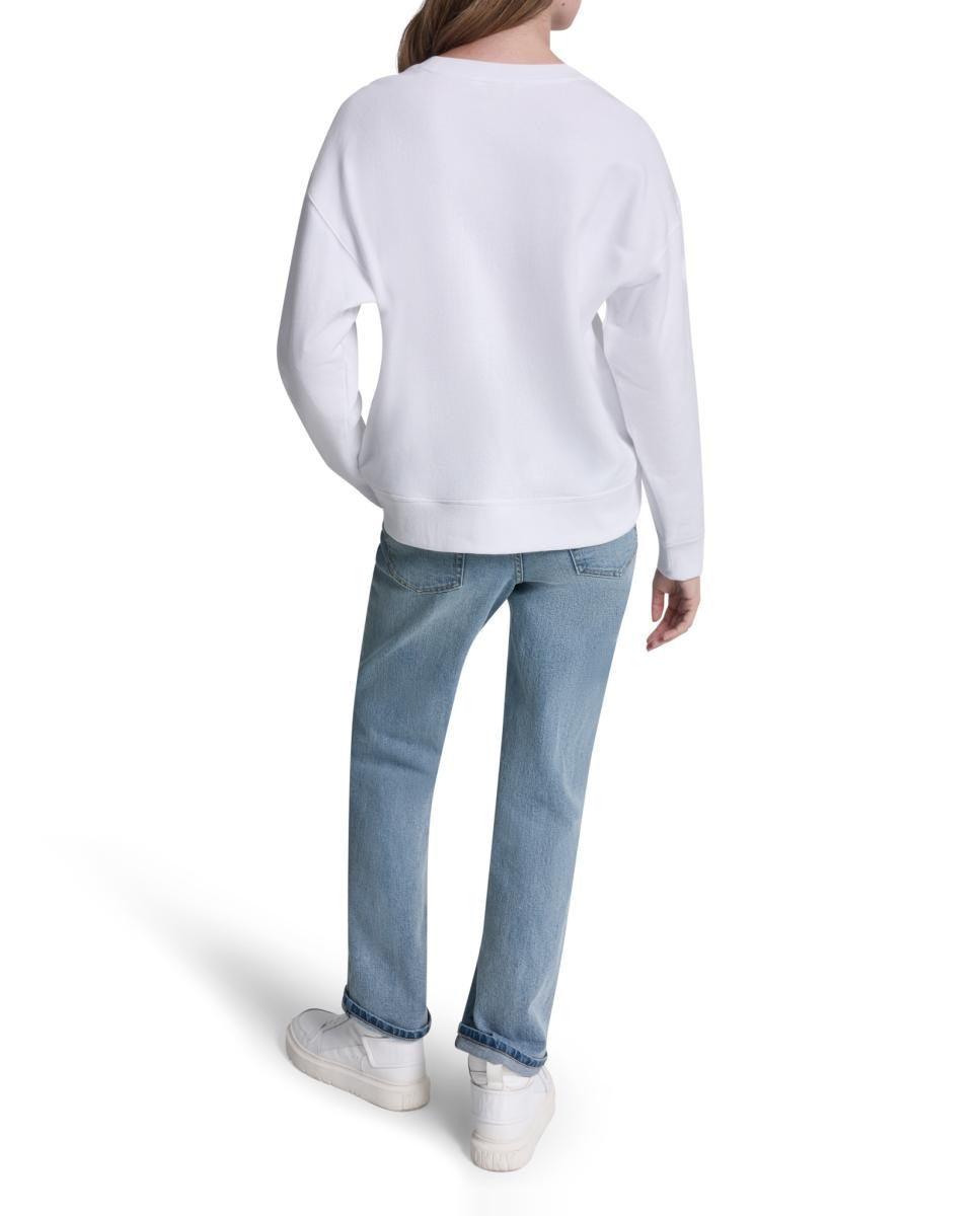 Sudadera de mujer con foto y strass - Dkny Jeans - Gris claro Gris claro-2