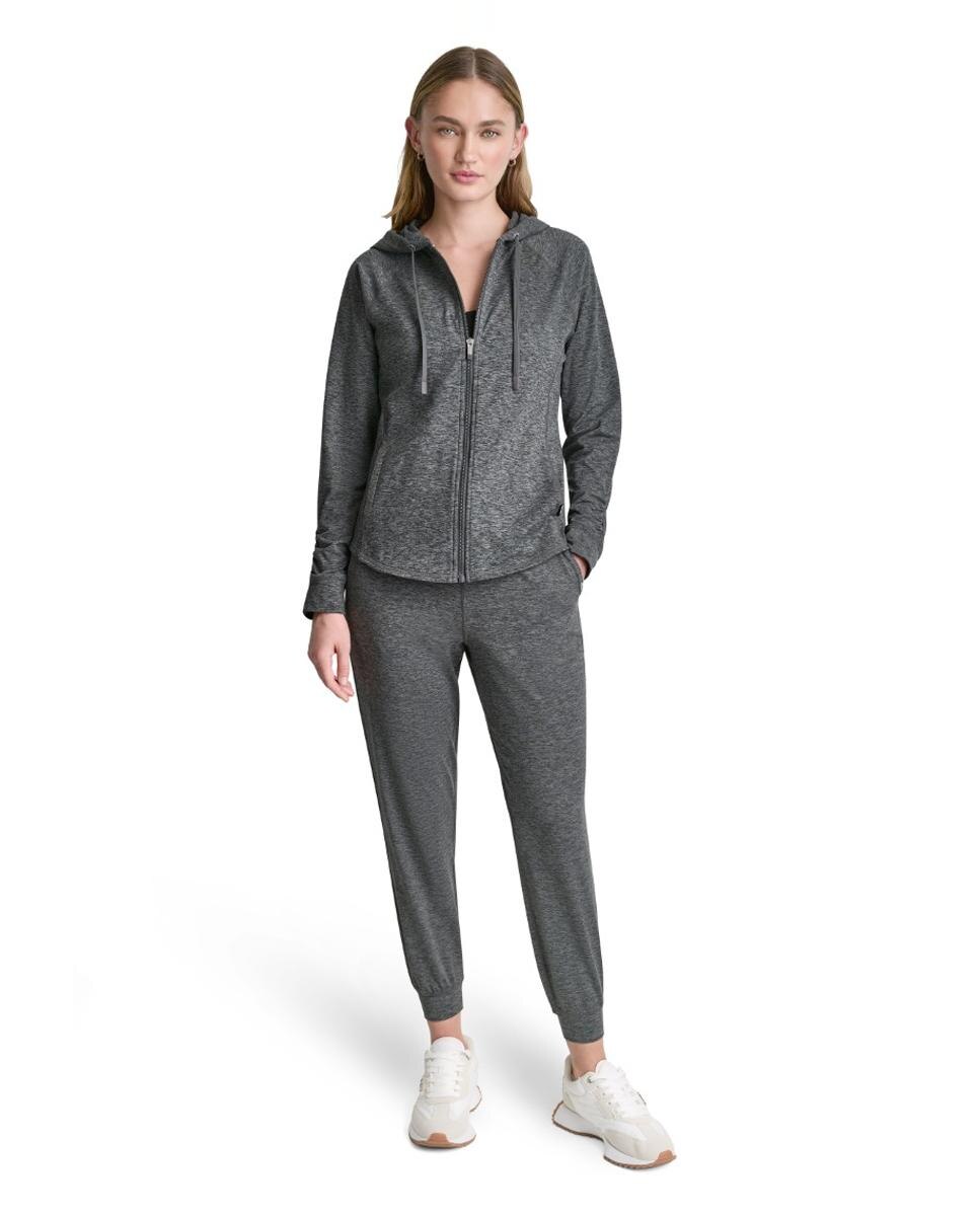 Sweatshirt com Fecho de Correr e Capuz Cinzento-escuro-2
