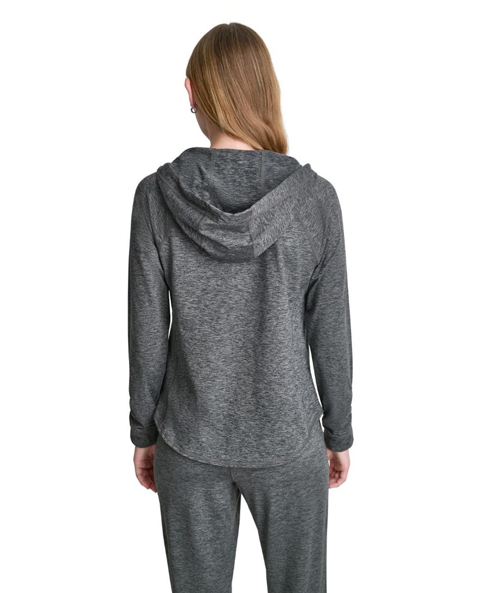 Sweatshirt com Fecho de Correr e Capuz Cinzento-escuro-4
