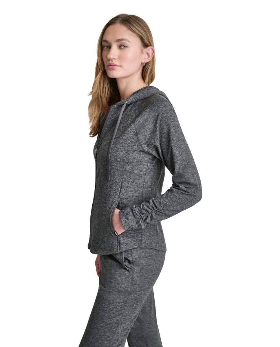 Sweatshirt com Fecho de Correr e Capuz Cinzento-escuro-5