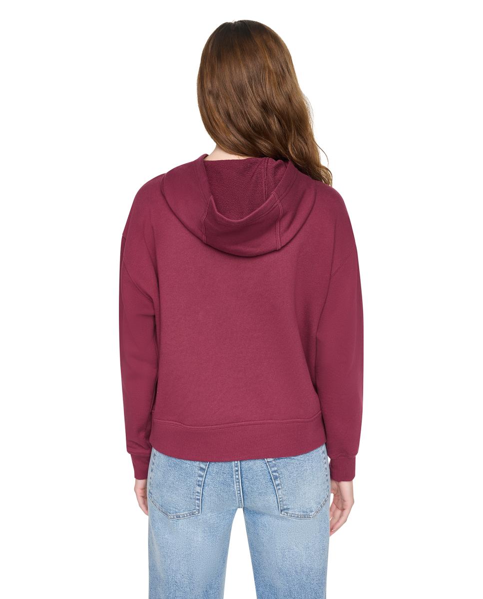 Sweatshirt de Manga Comprida com Logótipo em Contraste Bordeaux-3