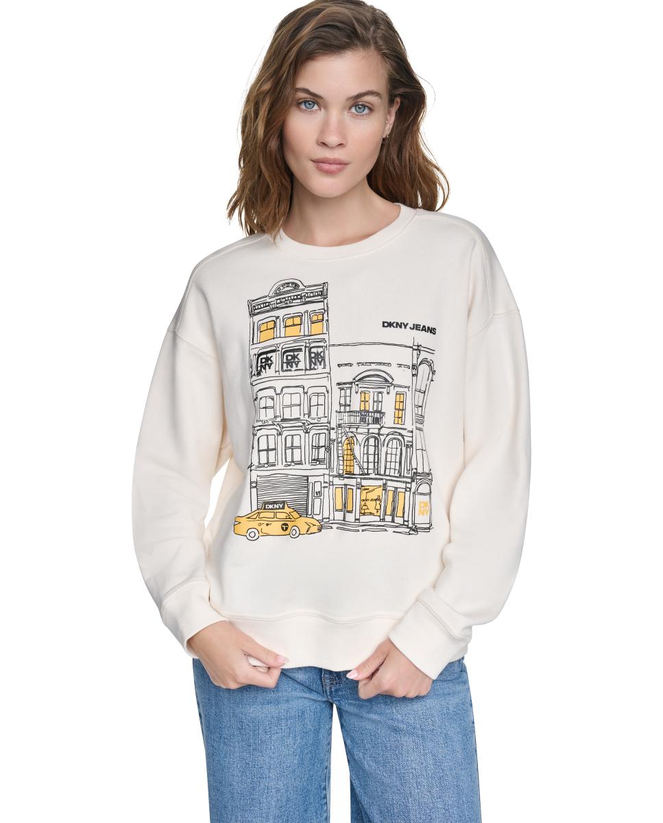 Imagem 0 de Sweatshirt de Decote Redondo com Logótipo e Ilustração Representativa da Marca
