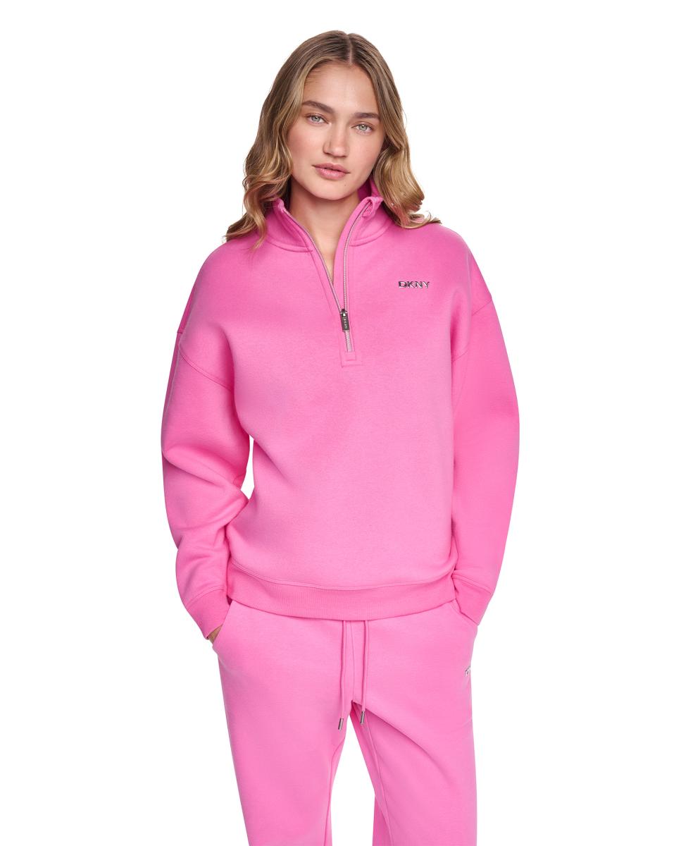 Imagem 0 de Sweatshirt de Gola Alta com Fecho de Correr Tipo Polo e Logótipo Metálico
