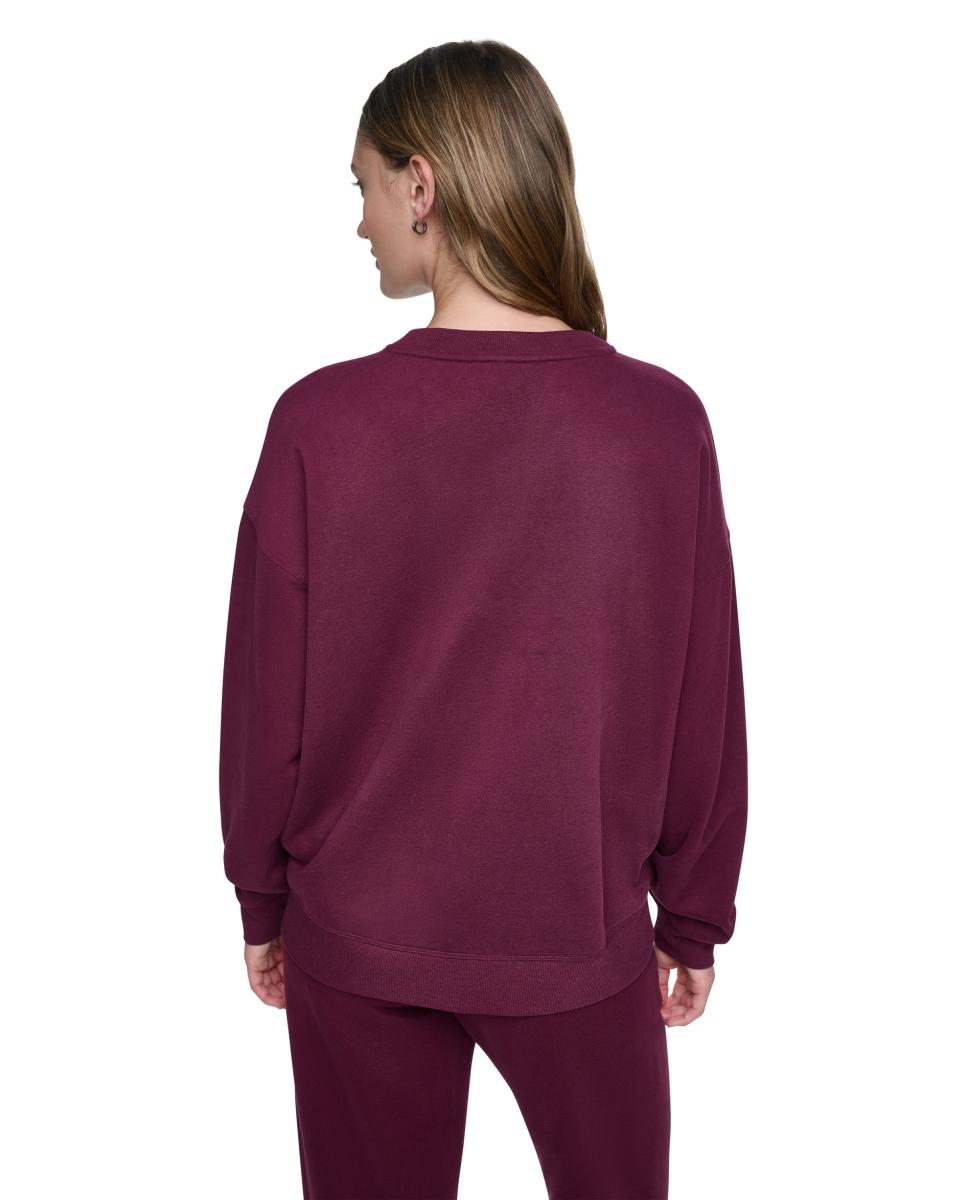 Sweatshirt de Manga Comprida e Decote Redondo com Detalhe de Logótipo Tipo Emblema Bordeaux-3