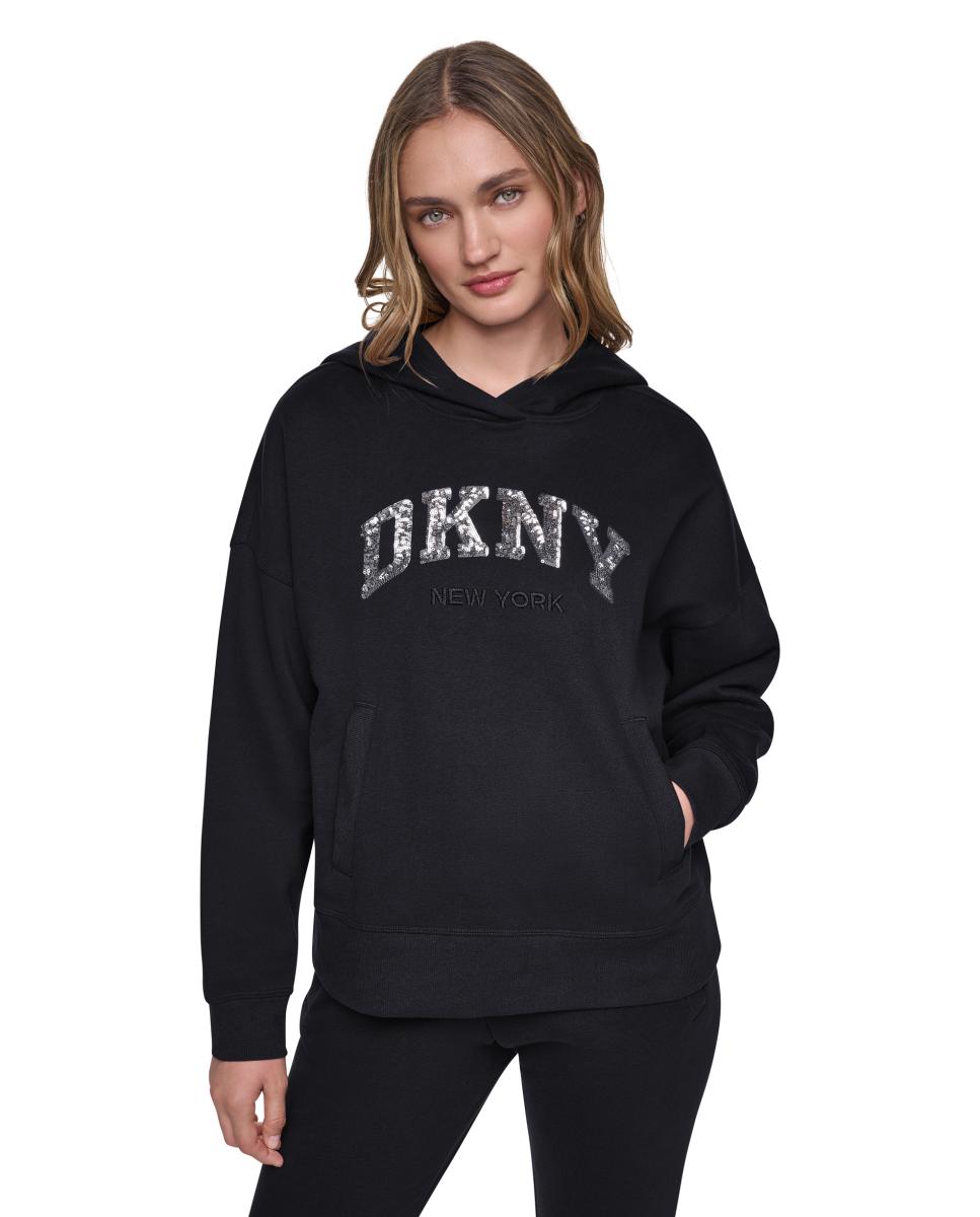 Imagem 0 de Sweatshirt com Capuz e Bolso Tipo Canguru Invisível com Logótipo de Lantejoulas