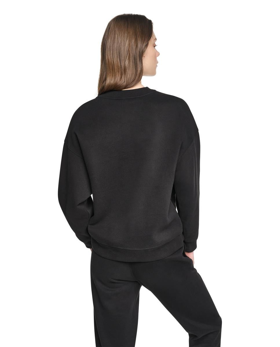 Sweatshirt de Decote Redondo com Logótipo de Animal Print Preto-3
