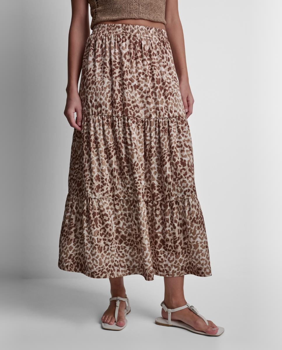 Imagem 0 de Saia Fluida Midi com Animal Print