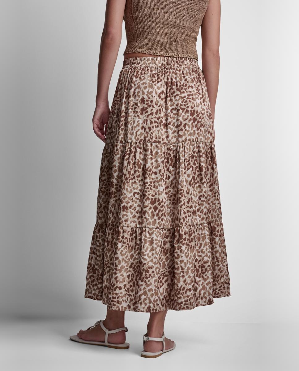 Saia Fluida Midi com Animal Print Multicolor-2