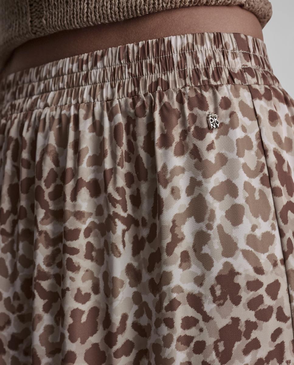 Saia Fluida Midi com Animal Print Multicolor-3