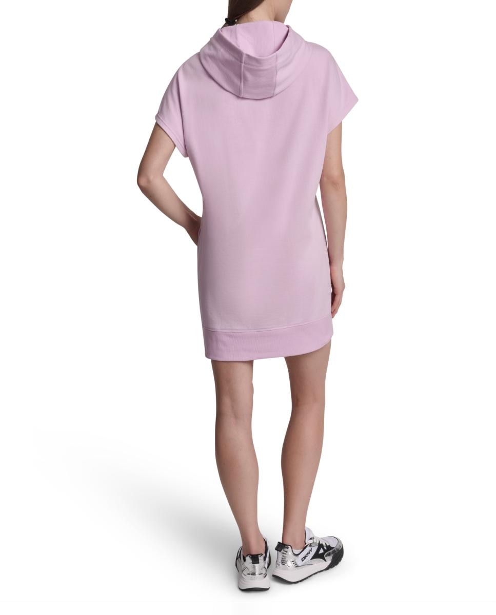 Vestido com Capuz e Logótipo Rosa-claro-2