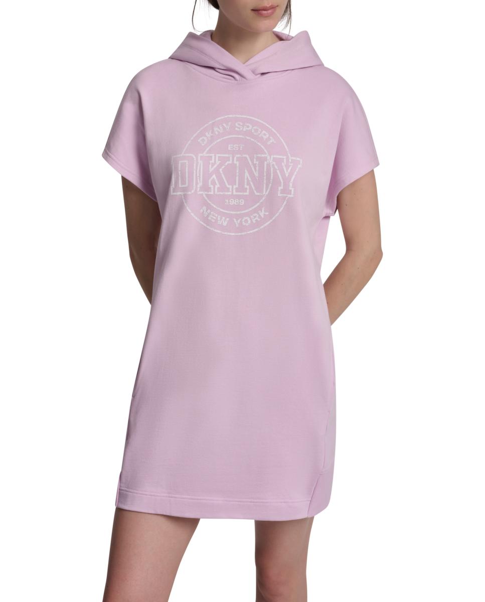 Vestido com Capuz e Logótipo Rosa-claro-3